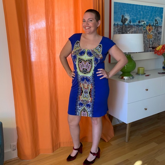 Eva Varro Dresses & Skirts - Fun pattern blue Eva Varro dress